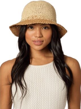 Eugenia Kim Straw Bucket Hat Two Tone Raffia Beach NWT Resort Coastal